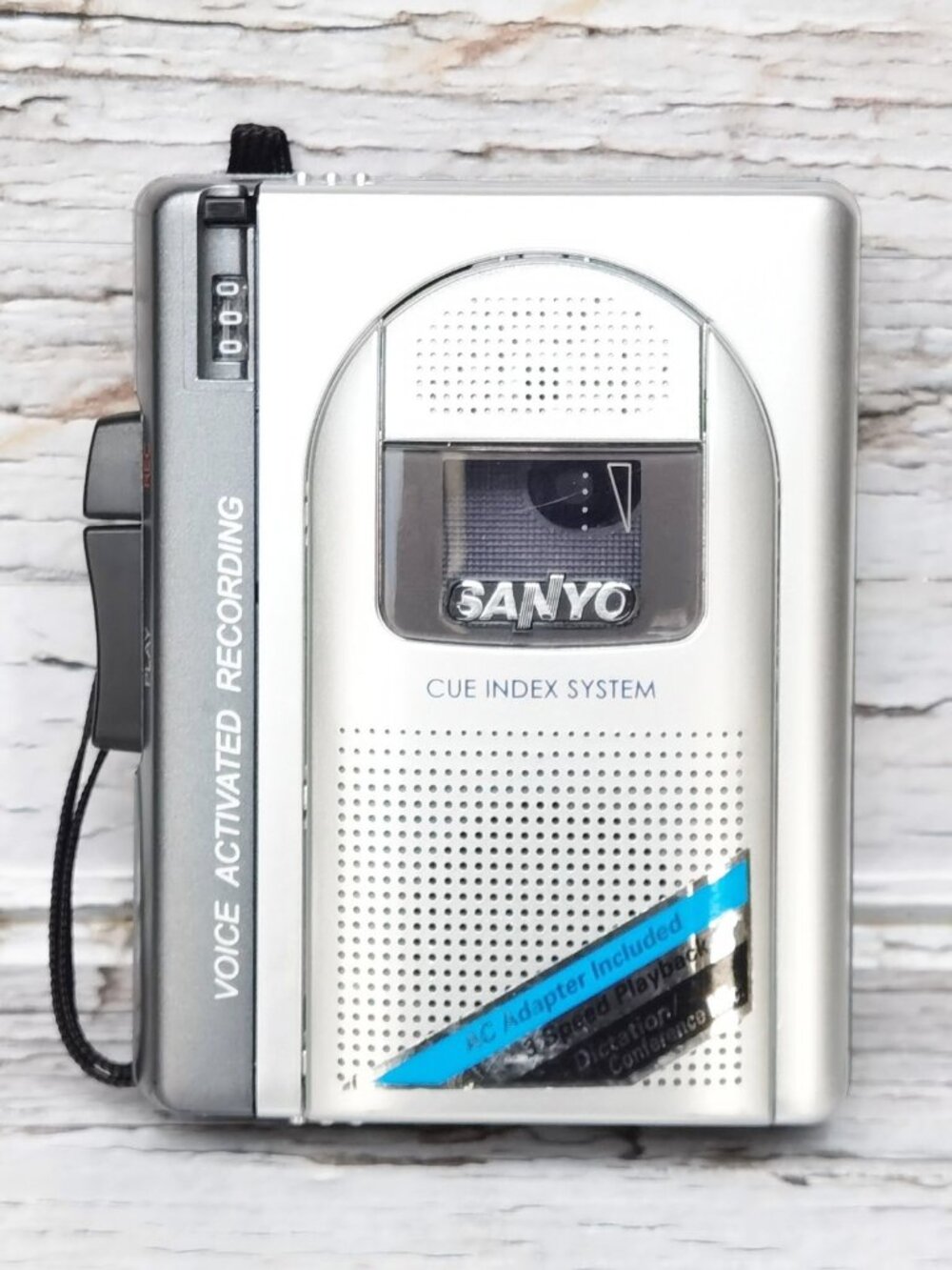 Sanyo TRC-970C Portable Cassette Recorder Voice Activated 3-Speed w/ Case Tested